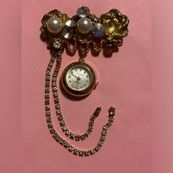 Bonetto Jewelry - Bonetto Costume Watch Brooch for Parts or Repairs #9576